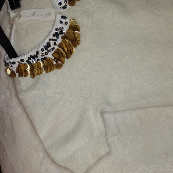 🔥BOGO 50%💥 COREY LYNN CALTER size Medium Angora Sweater Ivory - Picture 7 of 12